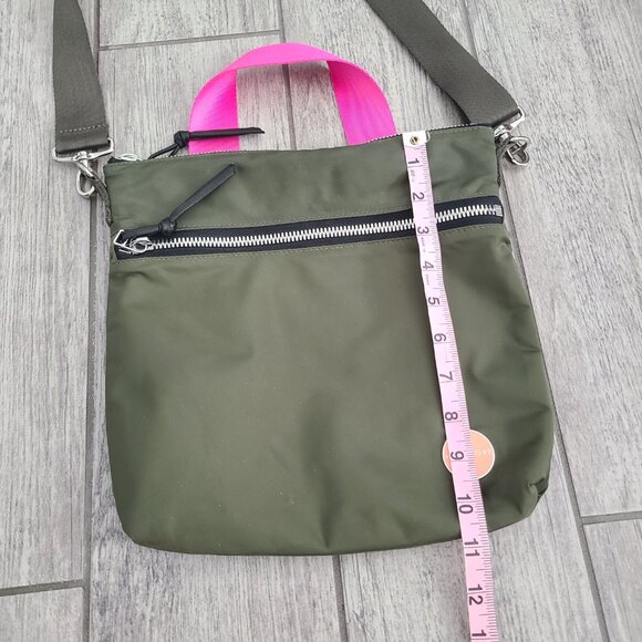 ShortyLOVE Crossbody Tote Bag Olive Green Pink Strap One Size - Picture 5 of 11